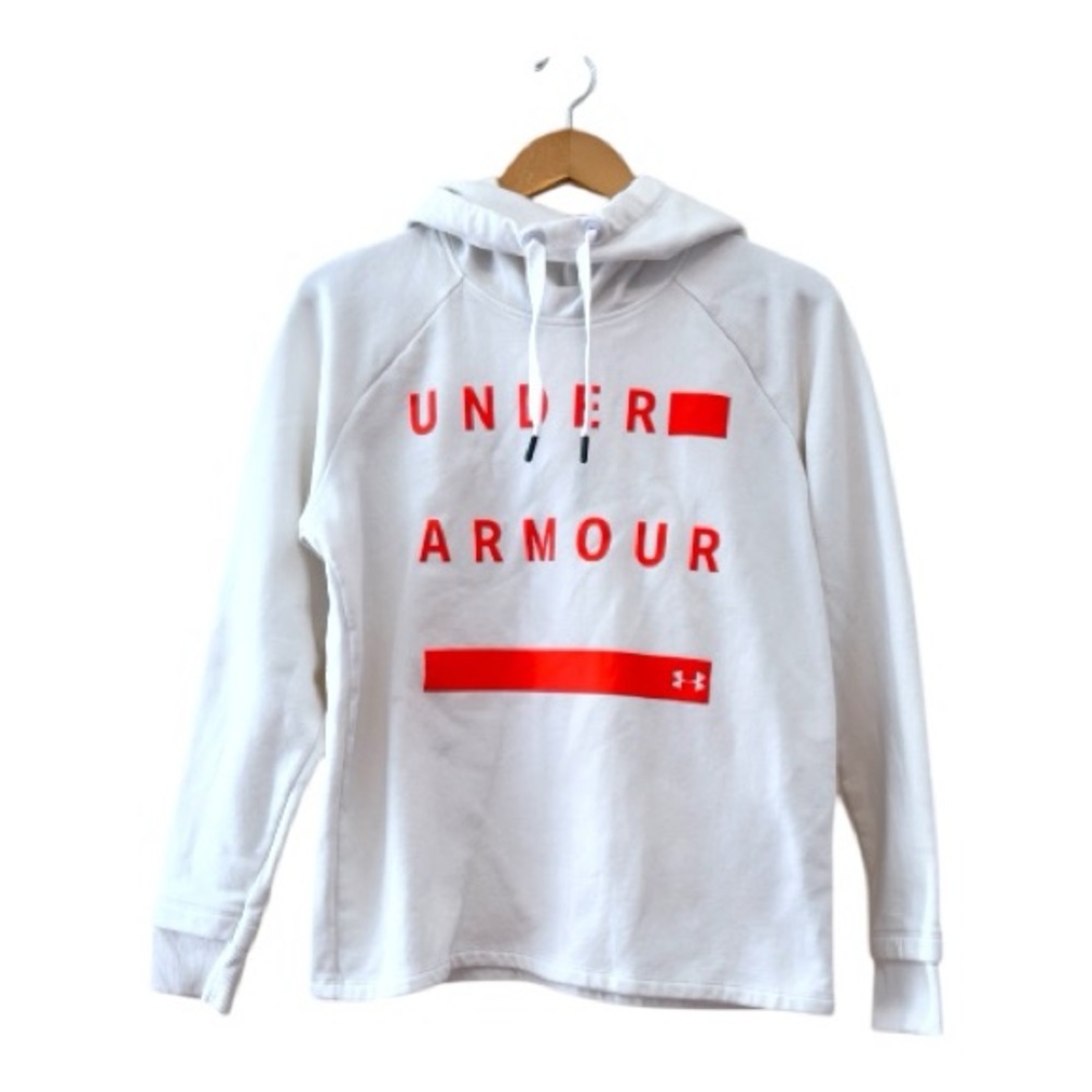 Under Armour White Threadborne Hoodie Sz‎ Medium